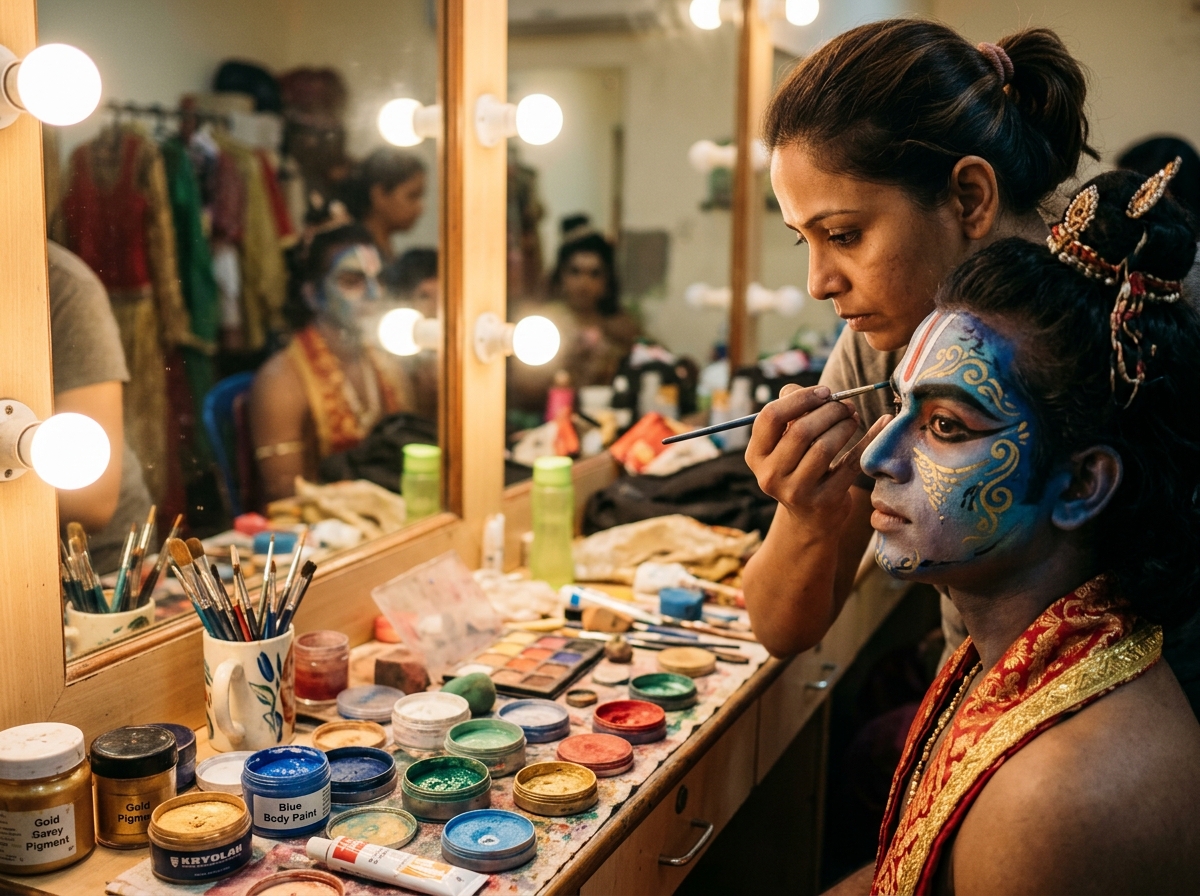Rabindra Mandap Stage Makeup and Behind The Scenes Artistry
